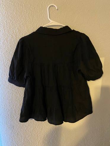 Francesca's Black Collar Shirt