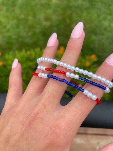 handmade fourth of july bracelet set