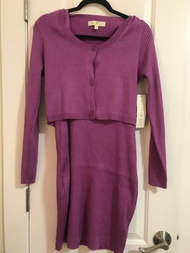 Madden Girl New with tags purple  knit dress and cardigan set