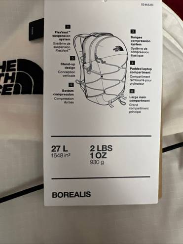 The North Face Women's Borealis Backpack Gardenia White/TNF Black New w/tag