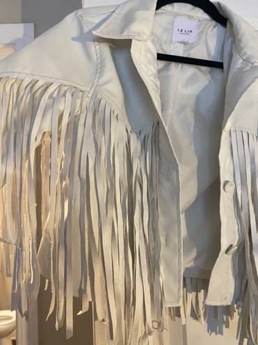 Boutique White Fringe Jacket