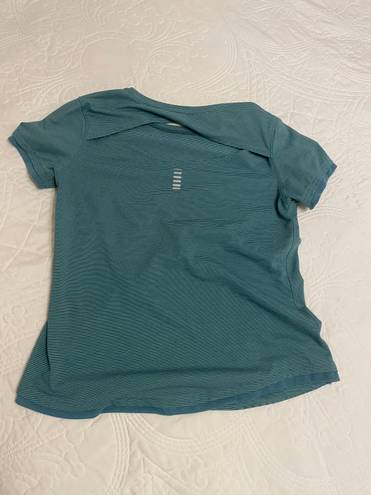 Under Armour teal striped back cutout shirt