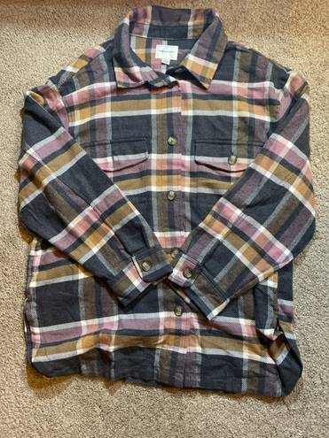 American Eagle AE Oversized Plaid Shirt Jacket