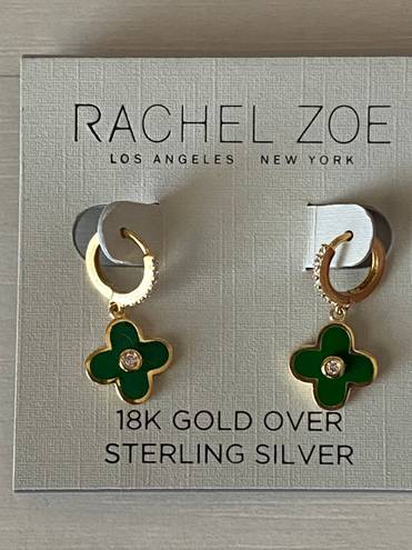 Rachel Zoe NWT  Van cleef & arpels 18k gold over sterling silver clover earrings