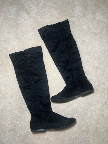 Qupid Black Knee High Riding Boots | Size 7