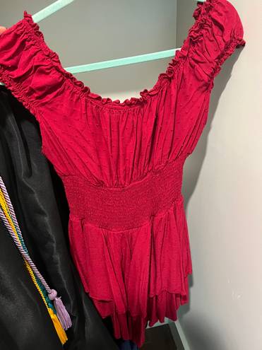 Princess Polly Size 8  Love Galore Romper Deep Cherry Red