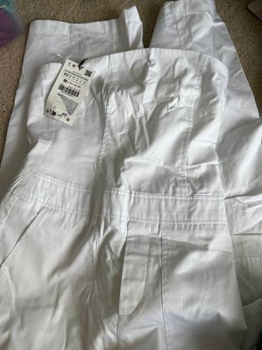 ZARA White Cargo Jumpsuit