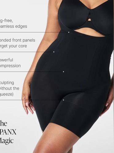 Spanx  Oncore Sculpting Open Bust Mid-Thigh Bodysuit Black