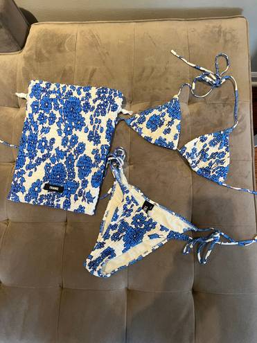 Triangl blue and white floral swimsuit