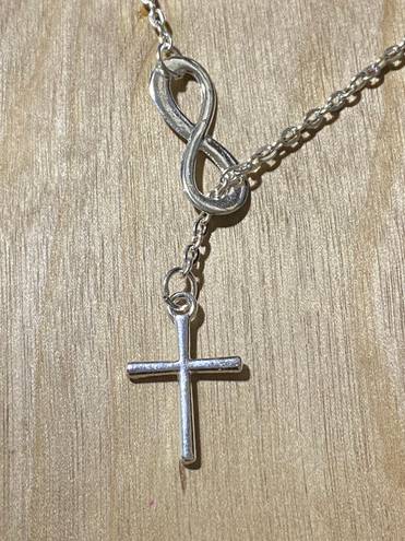 infinity Boutique Fashionable Simple  Cross Pendant Silver color Necklace