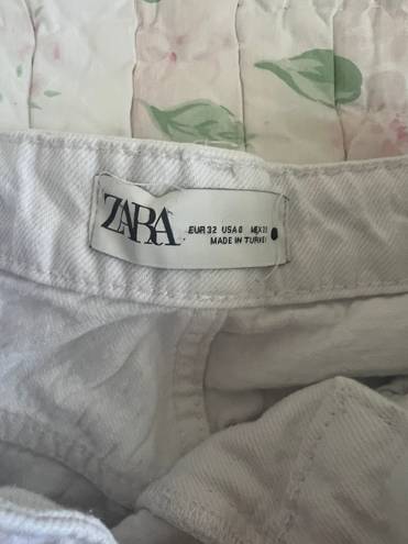 ZARA White Denim Shorts