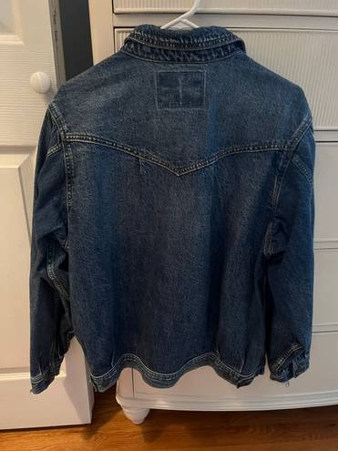 American Eagle Oversized Dark Washed Jean Jacket