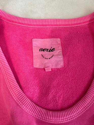 Aerie Oversized Sweatshirt Off the shoulder small Hot Pink