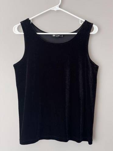 DKNY  Women's Black Velvet Scoop Neck Sleeveless Tank Top Size S