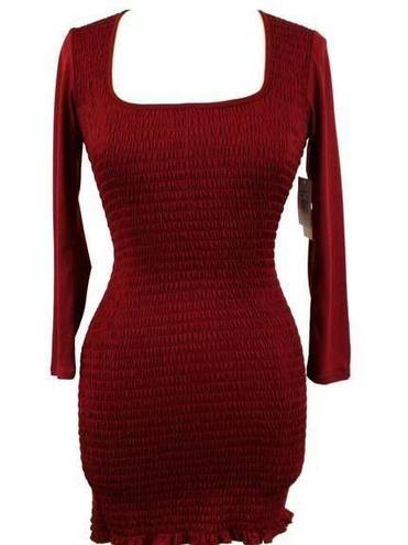 The Row  A Womens Large Smocked Mini Dress Bodycon Ruffle Mobwife Romantic Whimsy
