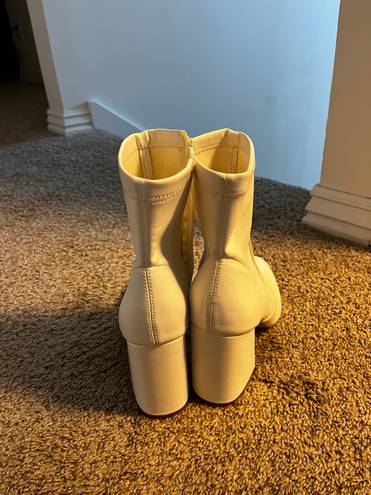 Madden Girl White High Heel Boots