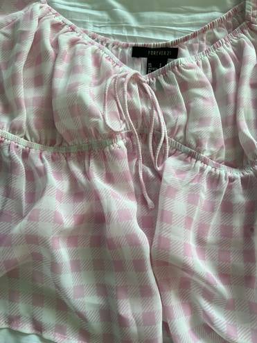 Pink Gingham babydoll top