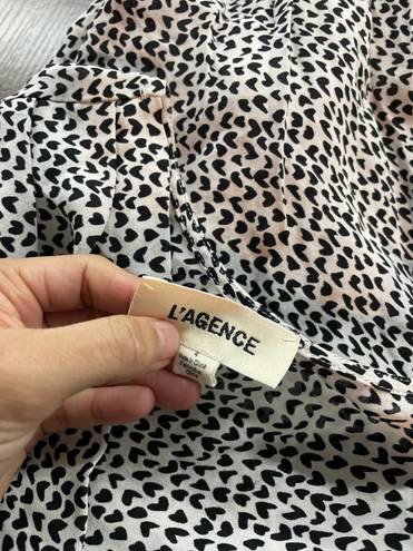 L'Agence Diego Heart Print Wrap Dress