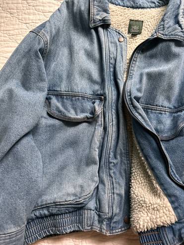 American Eagle Denim Sherpa Jacket