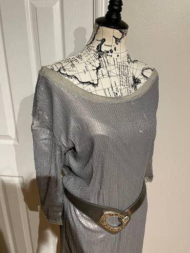 Kira Plastinina NWOT Sequins Mate Off shoulder Tunic tee shirt dress midi versatile Cocktail Party