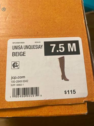 Unisa NWT  Womens Unquesiay Block Heel Over the Knee Boots size 7 1/2