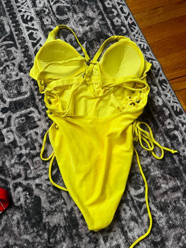 One Piece Yellow  Swimsuit