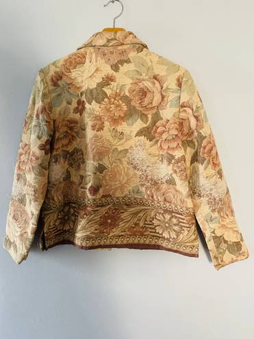 Coldwater Creek Long Sleeve Four Button Closure Tapestry Blazer Jacket Size M