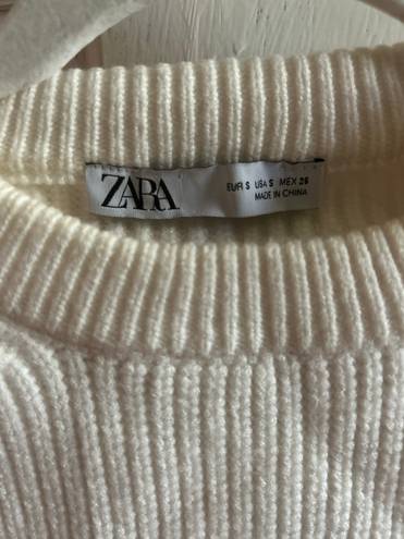 ZARA Cropped White Sweater