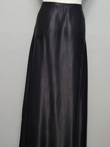 Impressions Vintage  black satin full circle maxi dress size xl