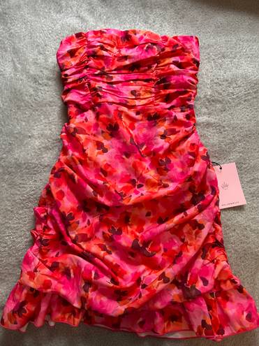 Hello Molly Pink Floral Mini Dress, Size Small