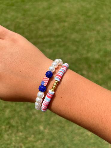 4th Of July Handmade Bracelets White