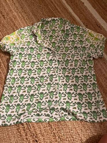 Roller Rabbit Green Monkey Short Pajama Set