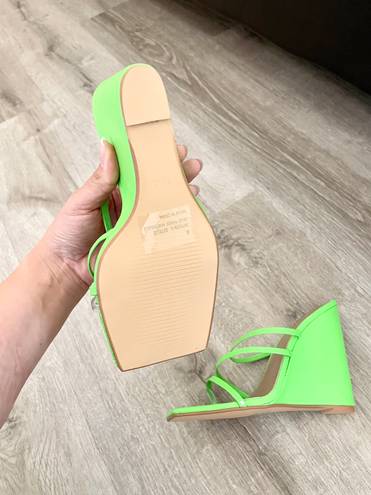 EGO NEW  neon block sandal heels size 6