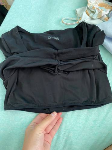 Aerie Black Ruched Top