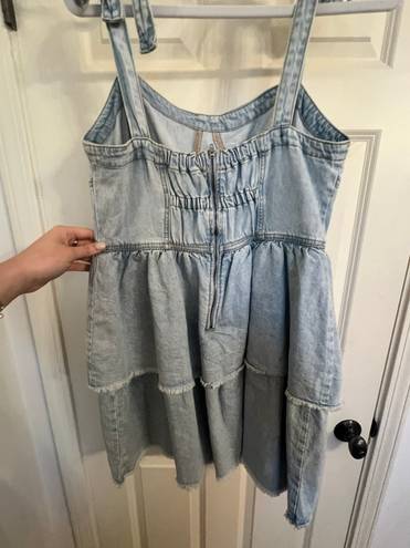 American Eagle Denim Tie Strap Dress