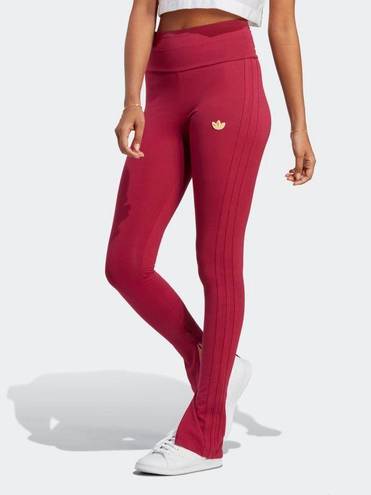 Adidas Originals Size M Preppy Varsity Leggings in Legacy Burgundy