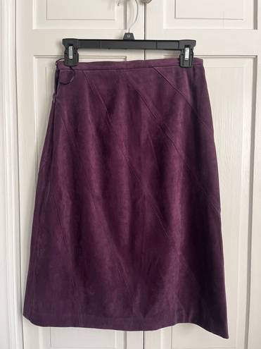 Purple Skirt Faux Suede Size M