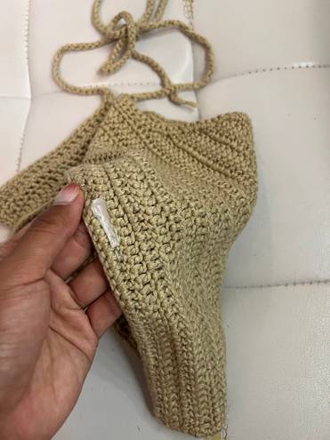 Princess Polly Vermont Beige Crochet Top