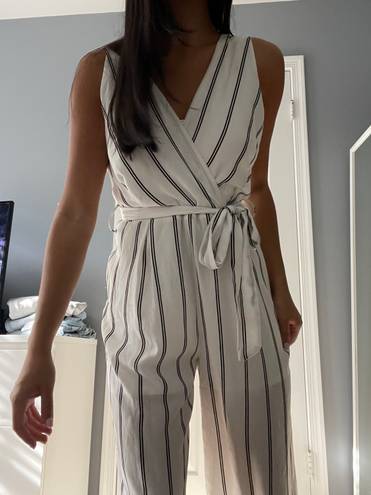 Nordstrom White / Black Striped Jumpsuit