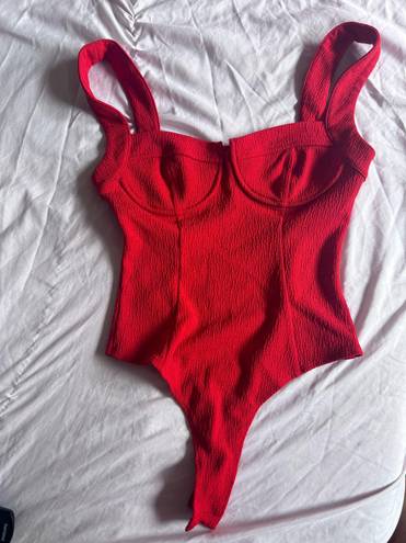 ASTR Red Bustier Bodysuit