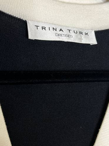 Trina Turk Cats Meow Knit Sweater Dress White/Black Size Small