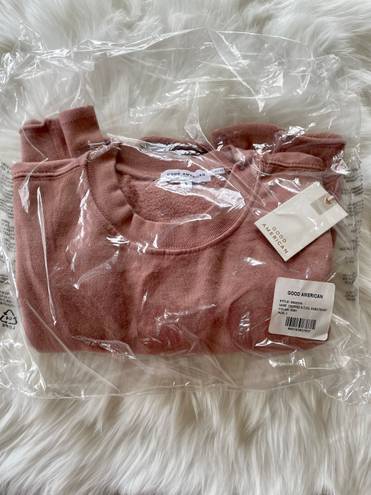 Good American Cropped Sweatshirt In Pink Dusk