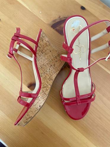 Jessica Simpson Red Wedges