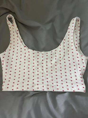 Brandy Melville John Galt White & Red Lydia Tank Top 