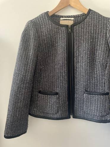 Banana Republic | Woven Paris Tweed Jacket Front Zip Blazer (8) B142