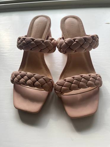 Cushionaire Nude Braided Strap Heels