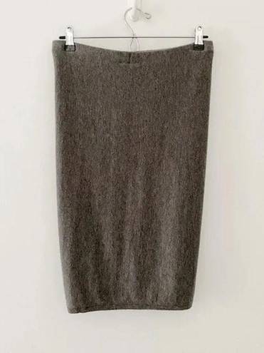 Donna Karan Cashmere Midi Wrap Skirt in Medium Grey NWT Size P Retail $795