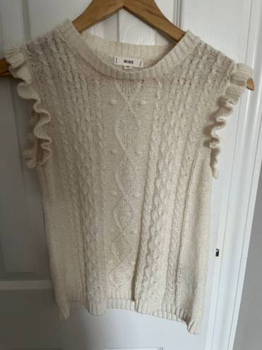 Crochet Knit Sweater Top Tan