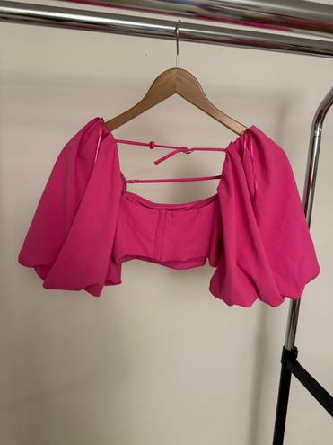 ZARA Pink  Balloon Crop Top