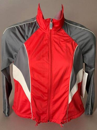 Oleg Cassini  Sport Red Track Jacket Womens Petite Lightweight Zip Cotton New PL